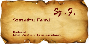 Szatmáry Fanni névjegykártya