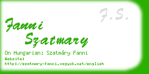 fanni szatmary business card