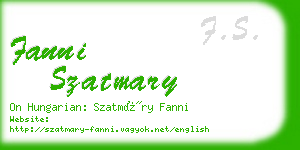 fanni szatmary business card